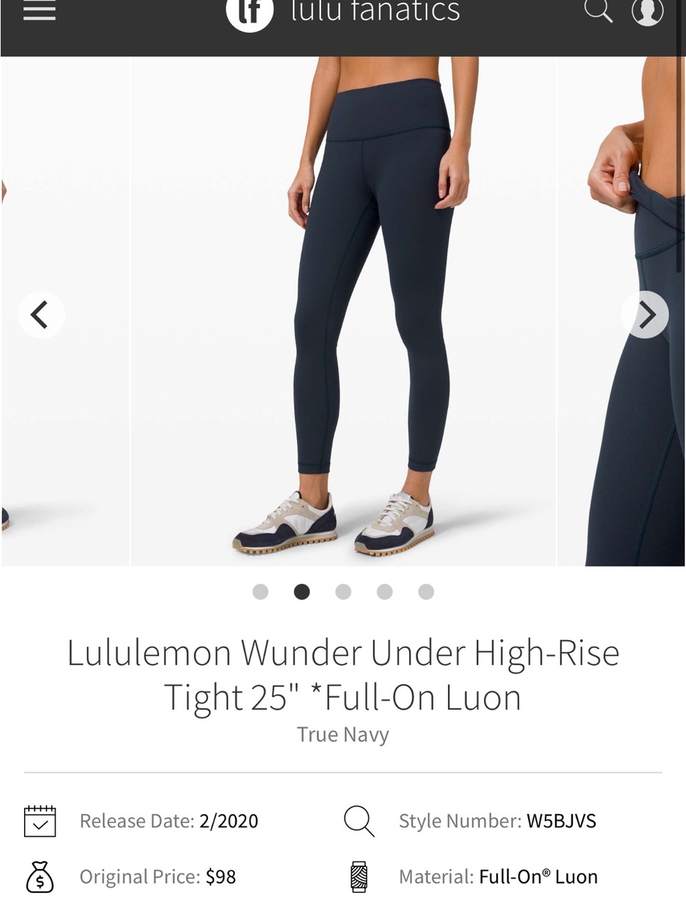 Lululemon Wunder Under High-Rise Tight 25" *Full-On Luon